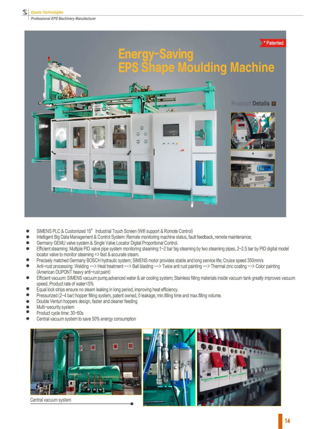 Long Service Life EPP Foam Box Forming Automatic Vacuum Shape Moulding Machine